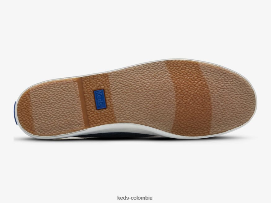RF0RND45 Zapatilla sin cordones Kickstart Mule de lona con rayas azul mujer Keds