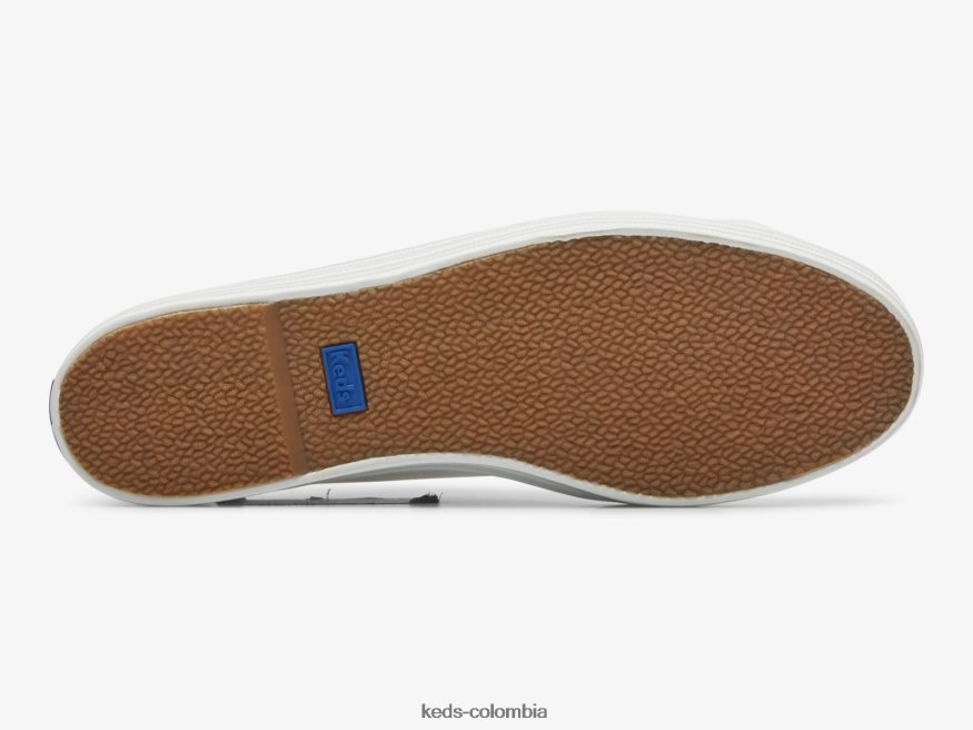 RF0RND46 Zapatilla tipo mule triple kick de piel blanco mujer Keds