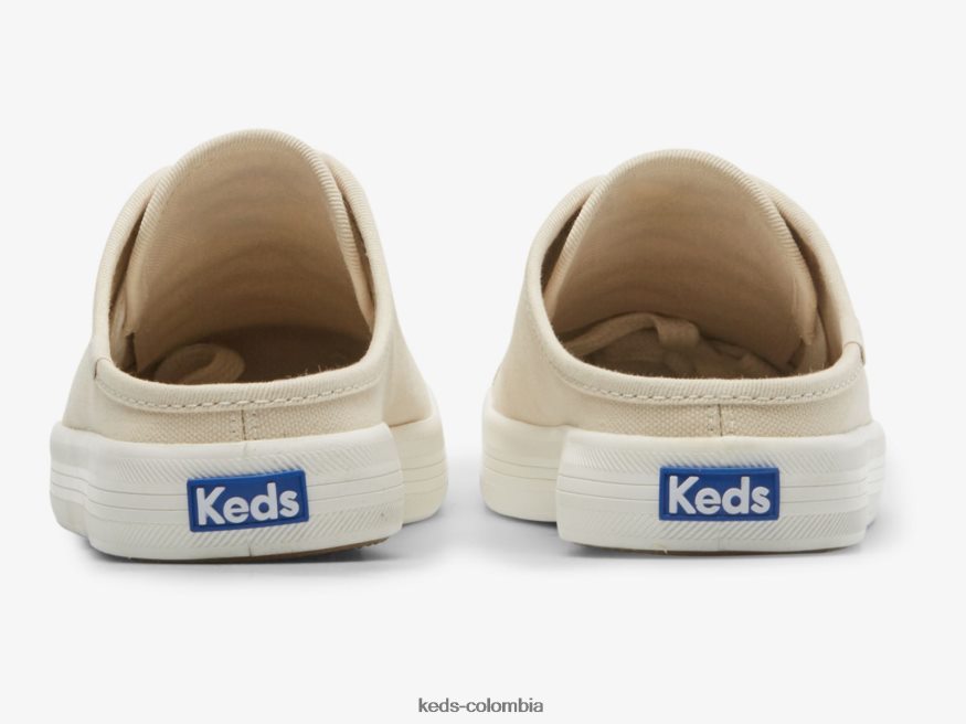 RF0RND47 Zapatilla mule kickstart de lona sin cordones avena mujer Keds