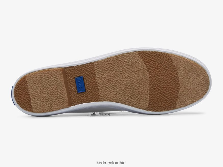 RF0RND48 Zapatilla tipo mule triple kick de lona sin cordones blanco mujer Keds