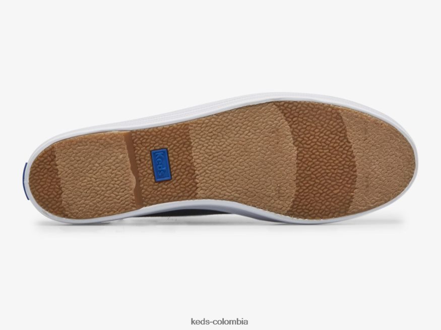 RF0RND49 Zapatilla tipo mule triple kick de lona sin cordones Armada mujer Keds