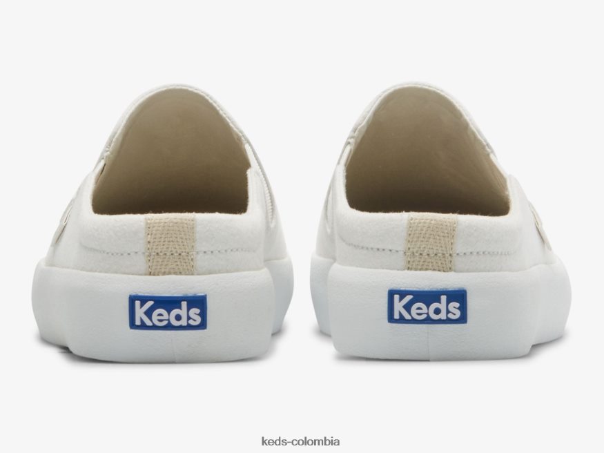 RF0RND51 Zapatilla sin cordones Kickback Mule de crepé Blanco como la nieve mujer Keds