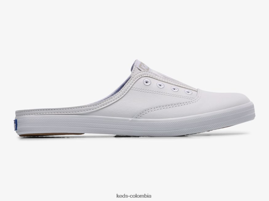 RF0RND52 Zapatilla moxie mule de piel sin cordones blanco mujer Keds