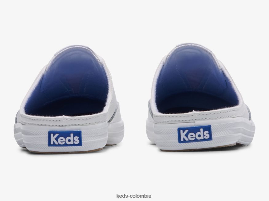 RF0RND52 Zapatilla moxie mule de piel sin cordones blanco mujer Keds