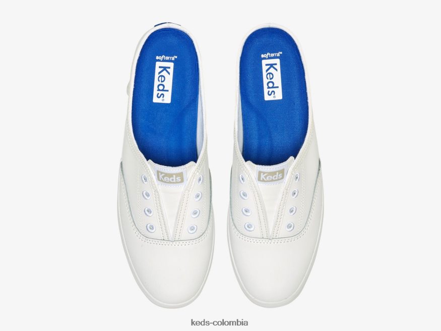 RF0RND52 Zapatilla moxie mule de piel sin cordones blanco mujer Keds