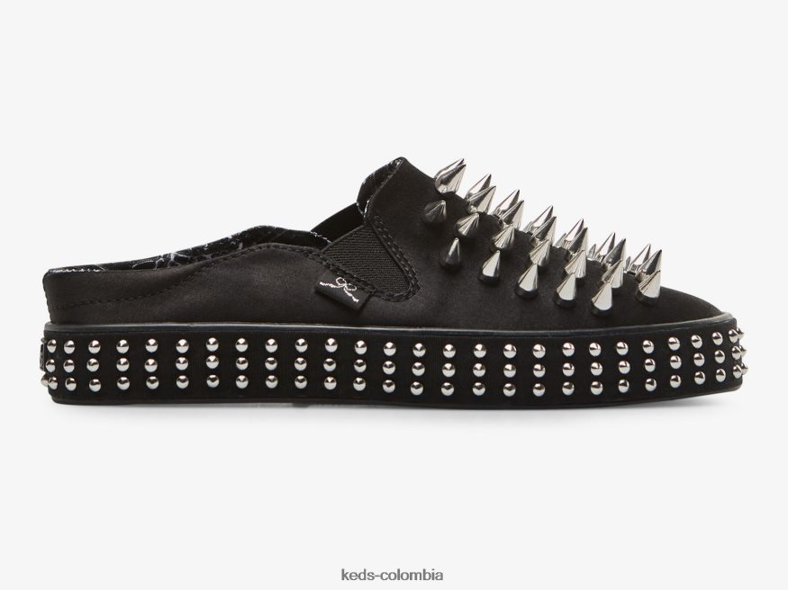 RF0RND56 Zapatilla tipo mule con tachuelas Kickback negro mujer Keds x Maisie Wilen