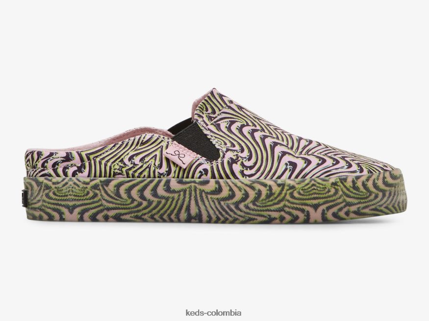 RF0RND58 zapatilla tipo mule con retroceso rosa mujer Keds x Maisie Wilen