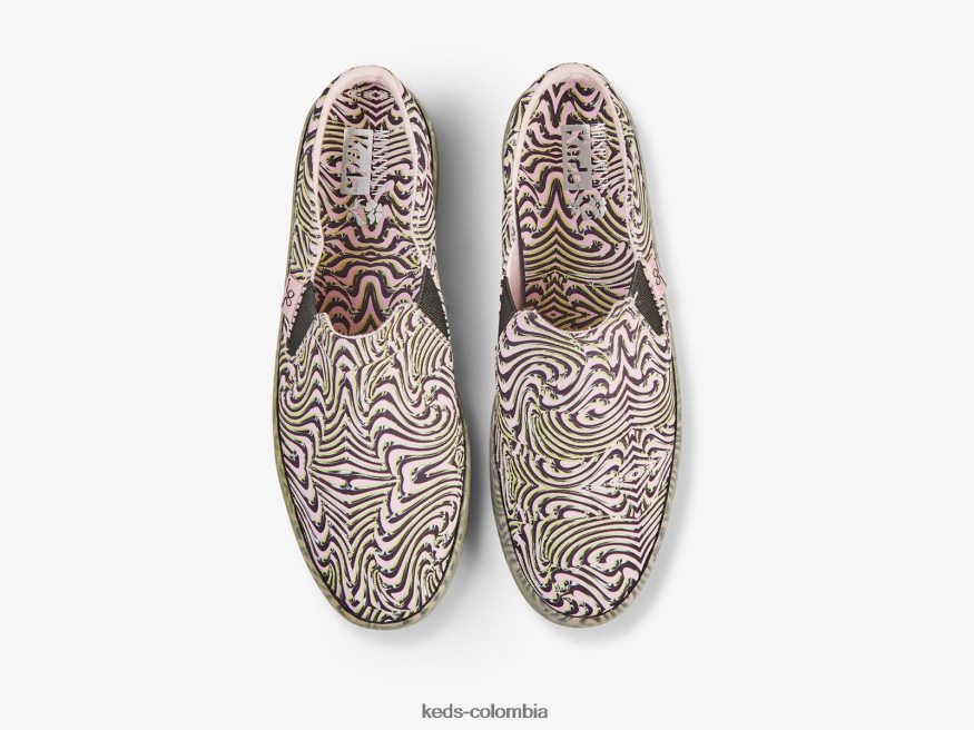 RF0RND58 zapatilla tipo mule con retroceso rosa mujer Keds x Maisie Wilen