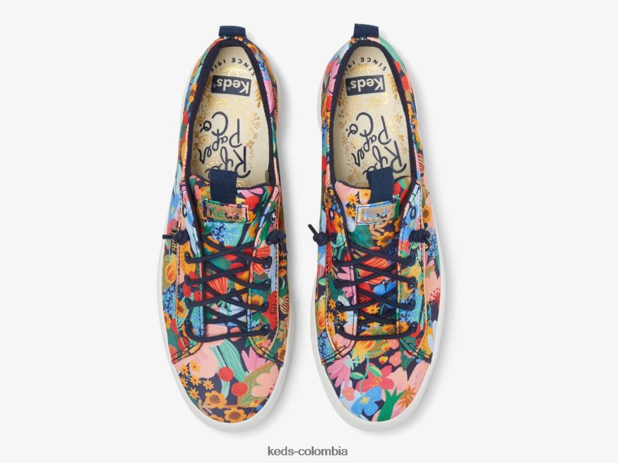 RF0RND22 contragolpe sicilia azul marino multicolor mujer Keds x Rifle Paper Co.