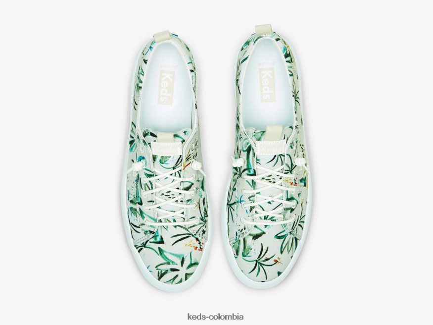 RF0RND23 tenis con estampado Kickback Island beige multicolor mujer Keds