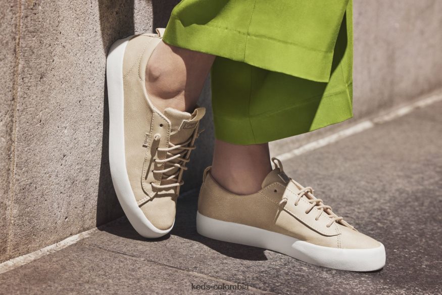 RF0RND32 Zapatilla Kickback de piel vegana. gris pardo mujer Keds