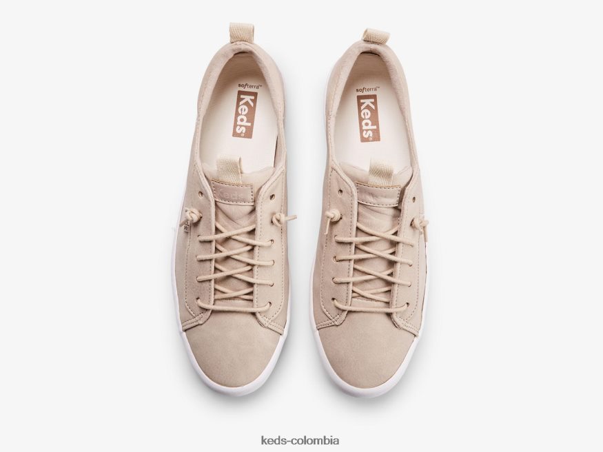 RF0RND32 Zapatilla Kickback de piel vegana. gris pardo mujer Keds