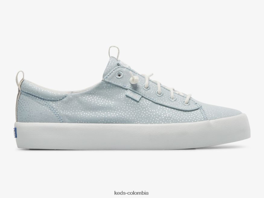 RF0RND62 tenis Kickback de lona con estampado de lunares plata azul claro mujer Keds