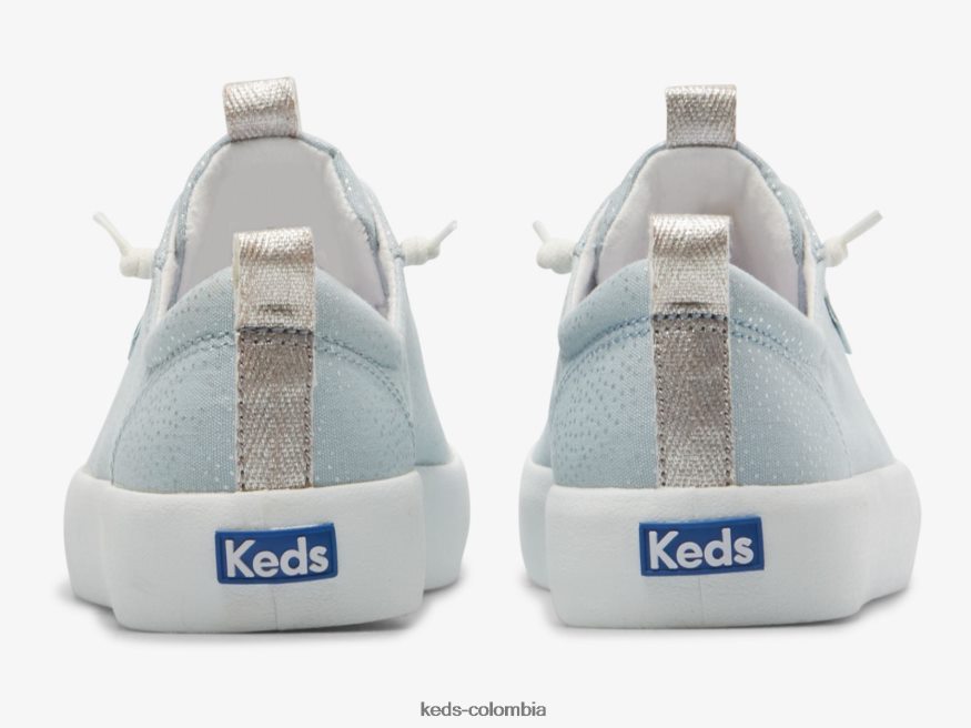 RF0RND62 tenis Kickback de lona con estampado de lunares plata azul claro mujer Keds