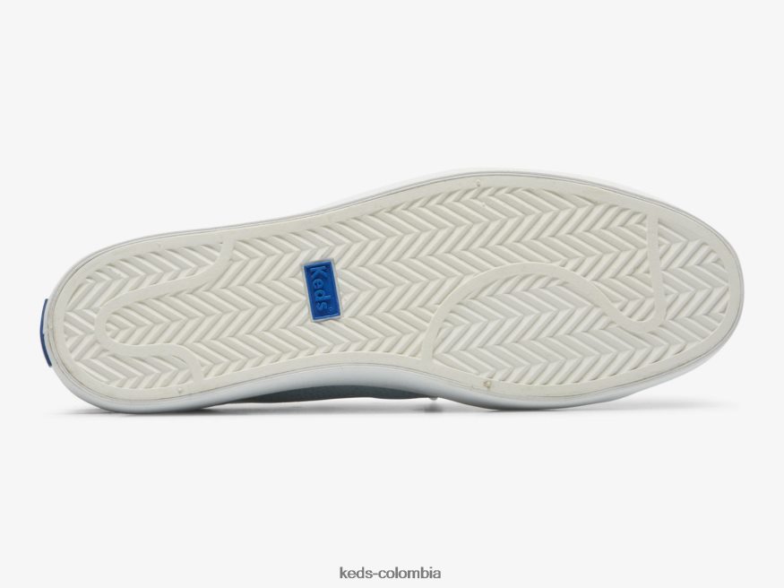 RF0RND62 tenis Kickback de lona con estampado de lunares plata azul claro mujer Keds