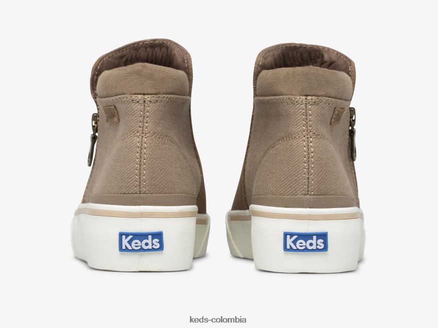 RF0RND73 botín cooper con cremallera marrón mujer Keds