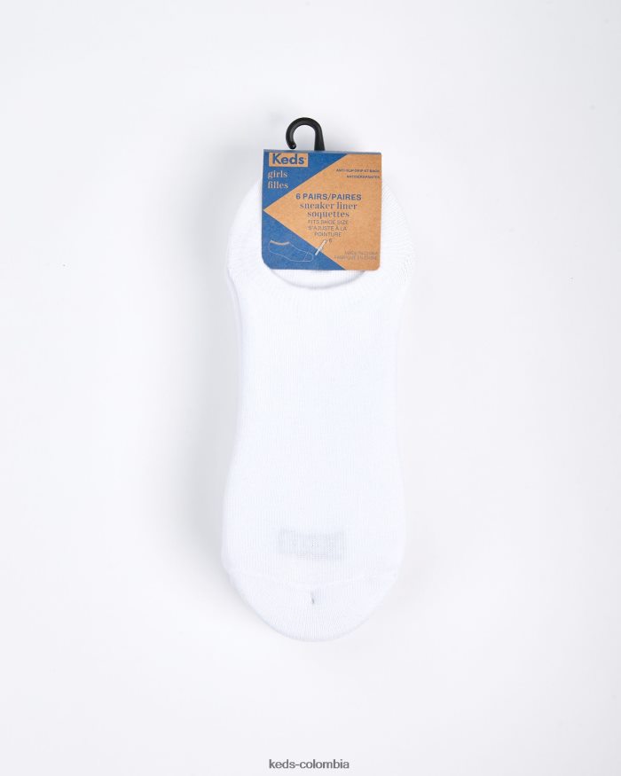 RF0RND252 Paquete de 6 delineadores básicos Signature. blanco niño grande Keds