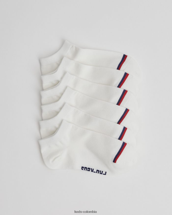 RF0RND253 Paquete de 6 calcetines bajos blanco niño grande Keds