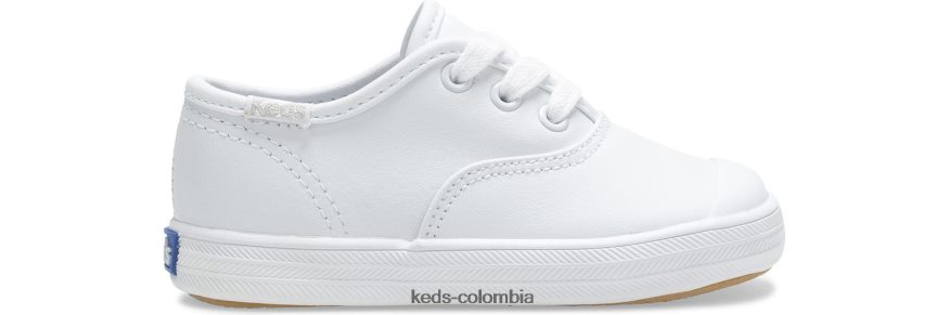 RF0RND231 tenis campeones con puntera cuero blanco niño pequeño Keds