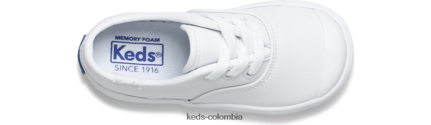 RF0RND231 tenis campeones con puntera cuero blanco niño pequeño Keds