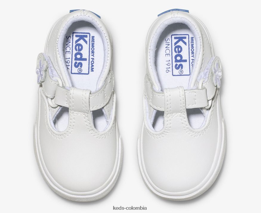 RF0RND237 zapatillas daphne de piel con tira en T suave niño grande Keds
